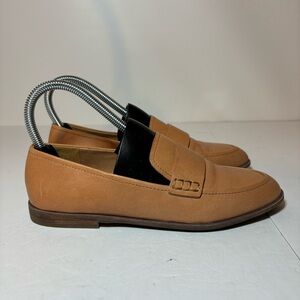 Madewell The Alex Loafer Solid Tan Brown Leather Womens Size 5.5 Slip Ons